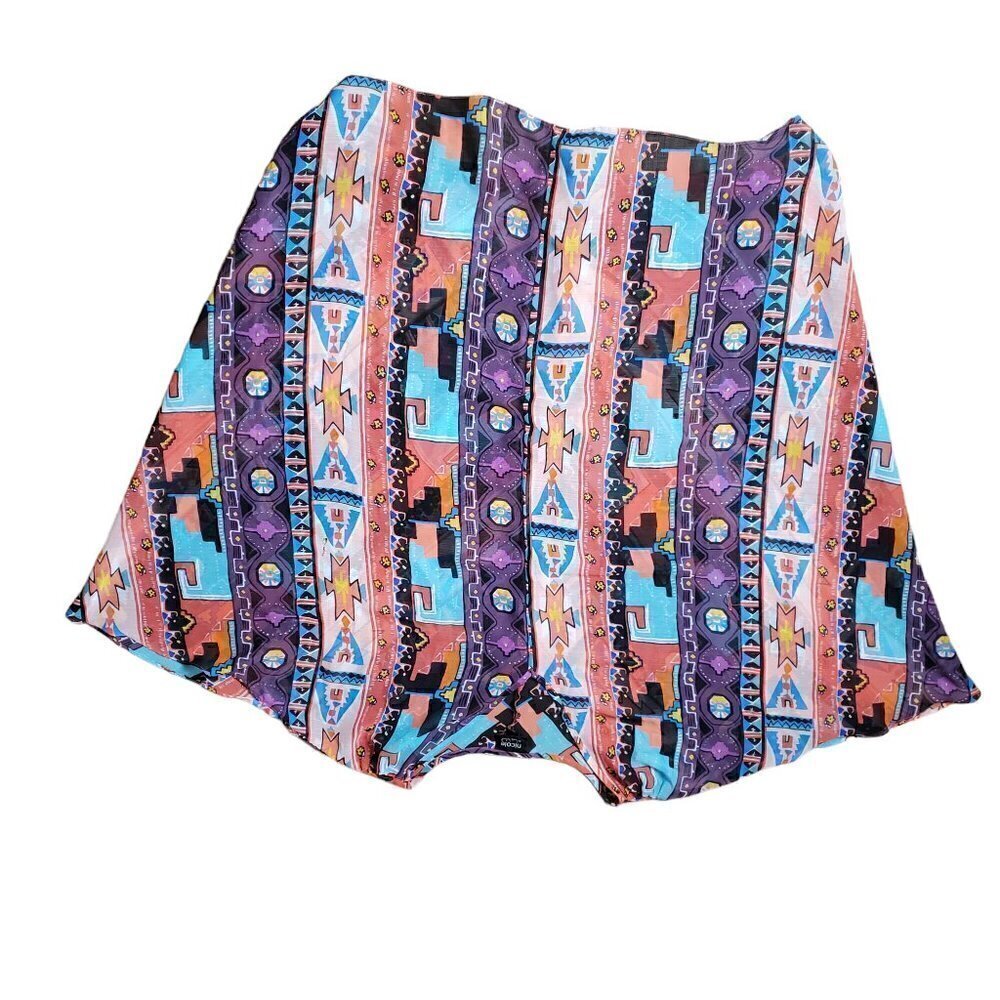 NICOLE by Nicole Miller Womens Multi Geometric Pull-On Shorts Size 8